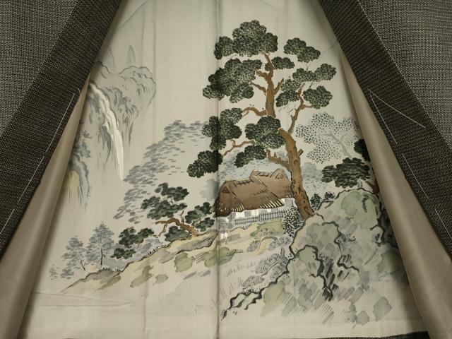 平和屋着物○男性 本場大島紬 アンサンブル 100亀甲 総詰め 正絹 逸品