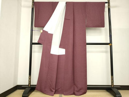 平和屋着物●上質な色無地　作家物　葉光　草木染　宇治茶の葉染　浅蘇芳色　丹後ちりめん　反端付き　正絹　逸品　未使用　AABH2599ck