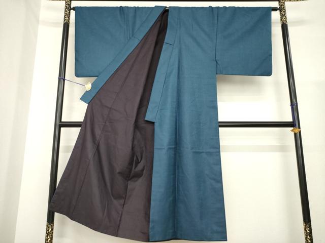 平和屋着物●男性　紬　アンサンブル　亀甲文　正絹　逸品　AABH2600ck