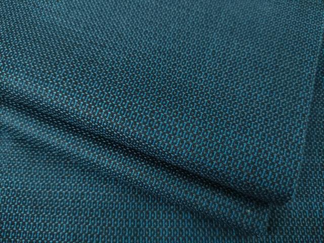 平和屋着物●男性　紬　アンサンブル　亀甲文　正絹　逸品　AABH2600ck