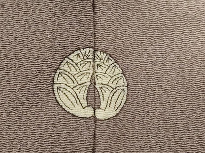 平和屋着物●訪問着　友禅　駒刺繍　渡り橋桜松文　金彩　浜ちりめん　反端付き　正絹　逸品　AABH2602ck