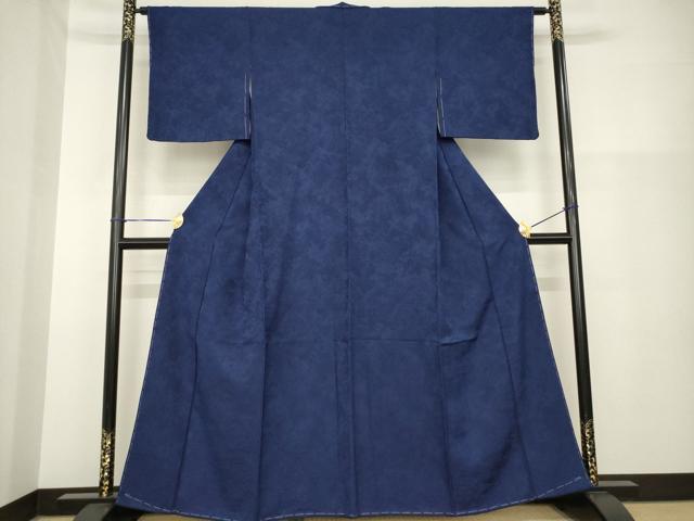 平和屋着物●藍造り国選定無形文化財　藍師・佐藤昭人　色無地　留紺色　正絹　逸品　未使用　AABH2604ck