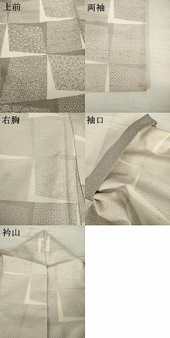 平和屋着物●二代目 川村久太郎　石川県指定無形文化財　牛首紬　白山工房　手織り　訪問着　色紙重ね文　正絹　逸品　AABH2608ck