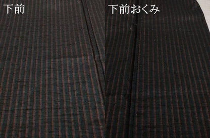 平和屋着物▼上質な紬　縞　やまと誂製　正絹　逸品　AABH2615ck