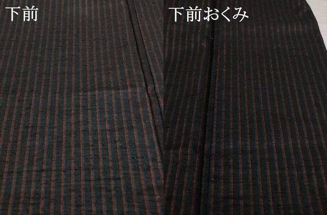 平和屋着物▼上質な紬　縞　やまと誂製　正絹　逸品　AABH2615ck