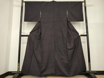平和屋着物▼上質な紬　縞　やまと誂製　正絹　逸品　AABH2615ck