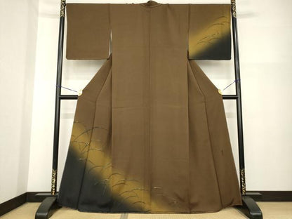平和屋着物●訪問着　作家物　芝　暈し染め　金彩　正絹　逸品　未使用　AABH2618ck
