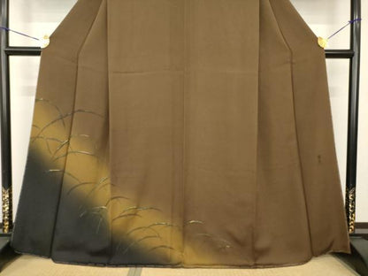 平和屋着物●訪問着　作家物　芝　暈し染め　金彩　正絹　逸品　未使用　AABH2618ck