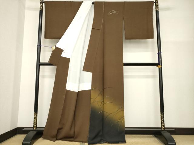平和屋着物●訪問着　作家物　芝　暈し染め　金彩　正絹　逸品　未使用　AABH2618ck