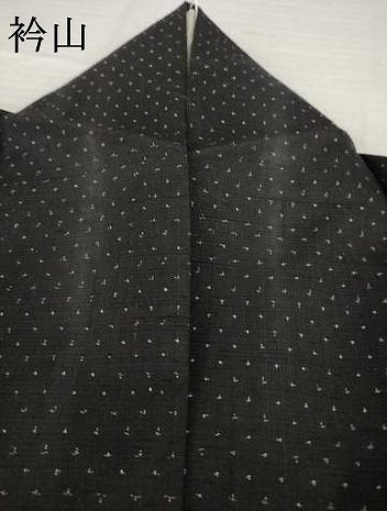 平和屋着物●紬　訪問着　流水文　黒地　正絹　逸品　AABH2621ck