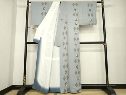 平和屋着物●上質な小紋　菱文　節句　正絹　逸品　AABH2624ck