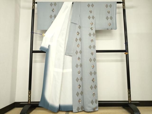 平和屋着物●上質な小紋　菱文　節句　正絹　逸品　AABH2624ck