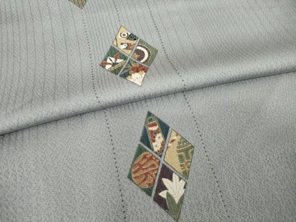 平和屋着物●上質な小紋　菱文　節句　正絹　逸品　AABH2624ck