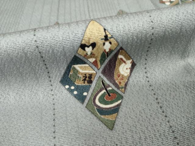 平和屋着物●上質な小紋　菱文　節句　正絹　逸品　AABH2624ck