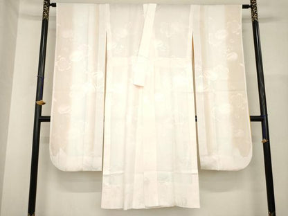 平和屋着物●豪華振袖・長襦袢(無双仕立て)セット　刺繍　御所車花文　金彩　正絹　逸品　AABH2625ck