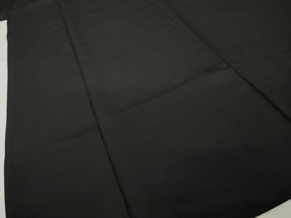平和屋着物●男性　黒紋付・羽織セット　正絹　逸品　AABH2630ck