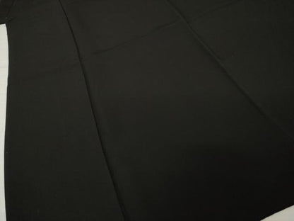 平和屋着物●男性　黒紋付・羽織セット　正絹　逸品　AABH2633ck