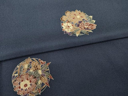 平和屋着物●上質な小紋　花丸文　正絹　逸品　AABH2634ck