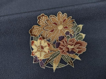 平和屋着物●上質な小紋　花丸文　正絹　逸品　AABH2634ck