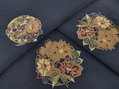 平和屋着物●上質な小紋　花丸文　正絹　逸品　AABH2634ck