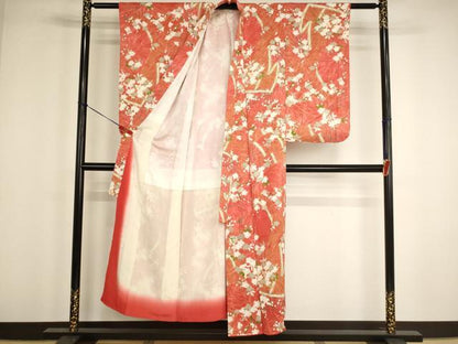 平和屋着物∵女の子　十三参り　子供　祝着　花絵巻文　正絹　逸品　AABH2641ja