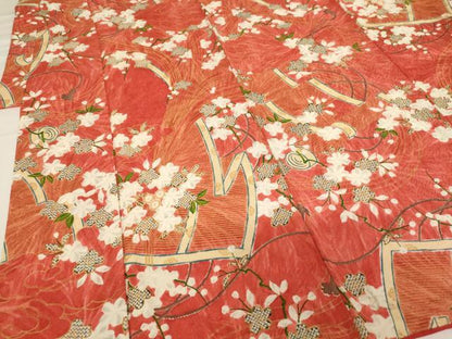 平和屋着物∵女の子　十三参り　子供　祝着　花絵巻文　正絹　逸品　AABH2641ja