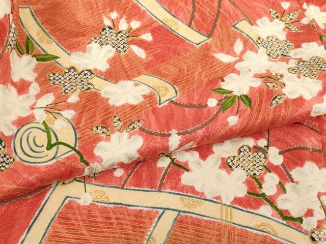 平和屋着物∵女の子　十三参り　子供　祝着　花絵巻文　正絹　逸品　AABH2641ja