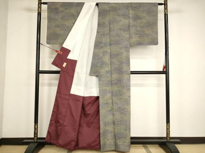 平和屋着物■上質な紬　霞文　暈し染め　正絹　逸品　AABH2672ja