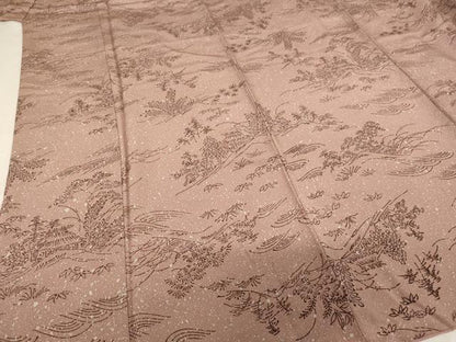 平和屋着物■上質な小紋 風景文 たたき染め 正絹 逸品 AABH2675ja