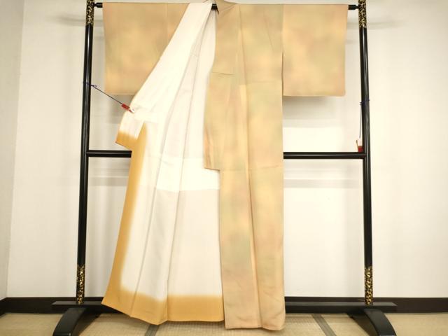 平和屋着物■上質な小紋 霞文 暈し染め 正絹 逸品 未使用 AABH2676ja
