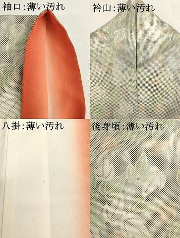 平和屋着物■お召　草木文　胴抜き仕立て　正絹　逸品　AABH2710ja