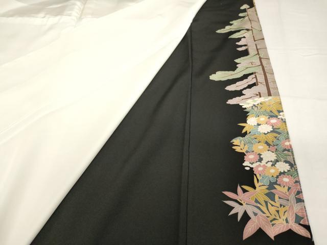平和屋着物■豪華黒留袖 作家物 風景文 正絹 逸品 AABH2719ja