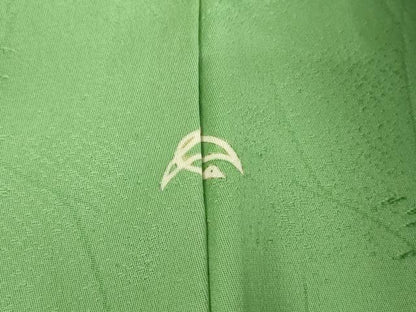 平和屋着物■上質な色無地 草木地紋 浅緑色 正絹 逸品 AABH2757ja