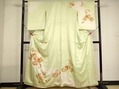 平和屋着物■訪問着 七宝花文 暈し染め 金彩 正絹 逸品 AABH2759ja