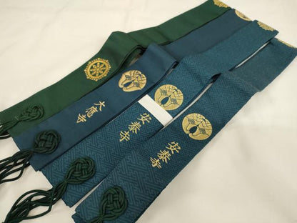平和屋本店▼輪袈裟4点セット　抱き杏葉　輪宝　未使用品あり　法衣　寺院　仏具　仏教　僧侶　神職　装束　AABH2779ja
