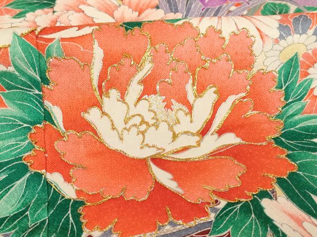 平和屋着物[]七五三　女の子　３歳　祝着　三つ身　駒刺繍　花籠文　暈し染め　正絹　逸品　AABH2795ja