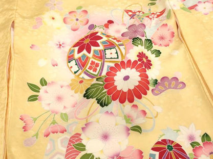 平和屋着物[]お宮参り　女の子　祝着　産着　初着　のしめ　駒刺繍　手毬花文　暈し染め　正絹　逸品　AABH2802ja