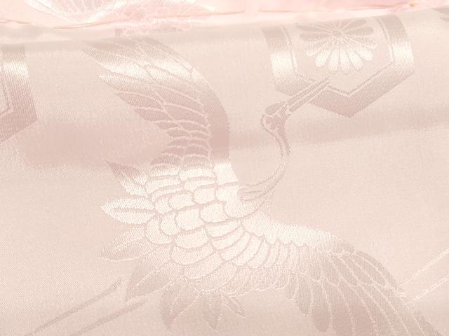 平和屋着物[]子供　女の子　長襦袢　袷　飛鶴亀甲花地紋　薄桜色　洗える着物　AABH2803ja