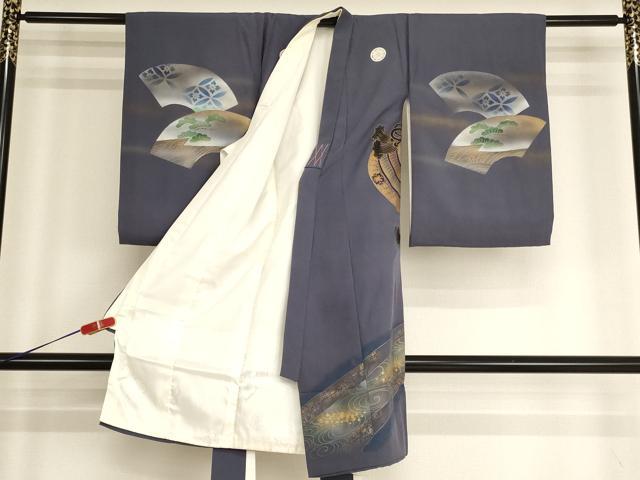 平和屋着物[]お宮参り　男の子　祝着　産着　初着　のしめ　流水兜文　暈し染め　金彩　逸品　AABH2805ja