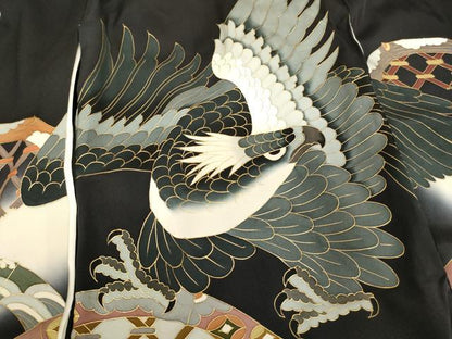 平和屋着物[]お宮参り　男の子　祝着　産着　初着　のしめ　鷹　兜　暈し染め　金彩　逸品　AABH2812ja