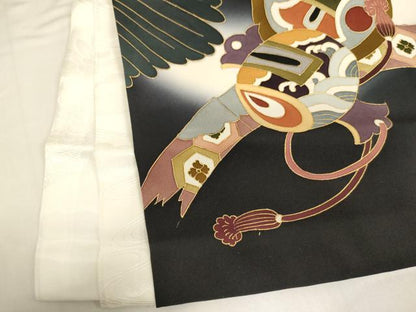 平和屋着物[]お宮参り　男の子　祝着　産着　初着　のしめ　鷹　兜　暈し染め　金彩　逸品　AABH2812ja