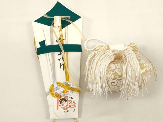 平和屋着物[]お宮参り　男の子　小物セット　刺繍　飛鶴文　金糸　正絹　逸品　AABH2818ja