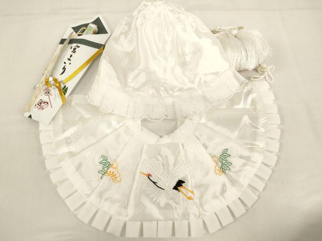 平和屋着物[]お宮参り 男の子 小物セット 刺繍 飛鶴文 正絹 逸品 AABH2819ja