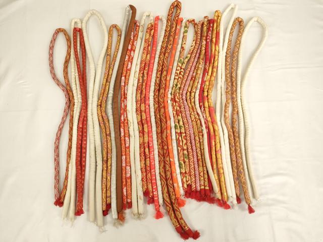 平和屋着物[]七五三　女の子　和装小物　帯締め20本セット　アンティーク　丸ぐけ　刺繍　金銀糸　逸品　AABH2823ja