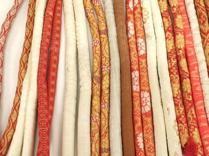 平和屋着物[]七五三　女の子　和装小物　帯締め20本セット　アンティーク　丸ぐけ　刺繍　金銀糸　逸品　AABH2823ja