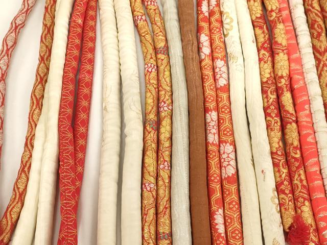 平和屋着物[]七五三　女の子　和装小物　帯締め20本セット　アンティーク　丸ぐけ　刺繍　金銀糸　逸品　AABH2823ja