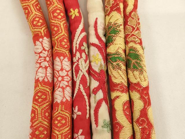平和屋着物[]七五三　女の子　和装小物　帯締め20本セット　アンティーク　丸ぐけ　刺繍　金銀糸　逸品　AABH2823ja
