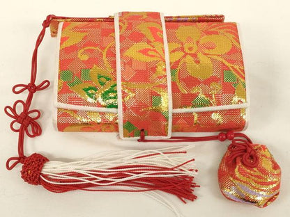 平和屋着物[]七五三　女の子　和装小物セット　草花文　金糸　逸品　AABH2824ja