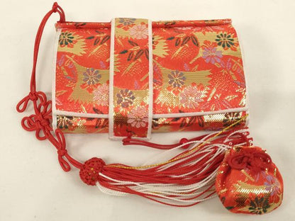 平和屋着物[]七五三　女の子　和装小物セット　草花文　金糸　逸品　AABH2825ja