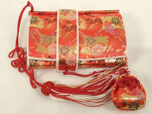 平和屋着物[]七五三　女の子　和装小物セット　草花文　金糸　逸品　AABH2825ja